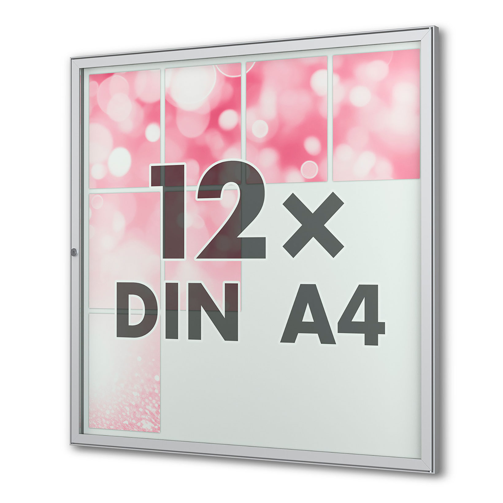 12 x DIN A4 Flachschaukasten Tesus - eckig